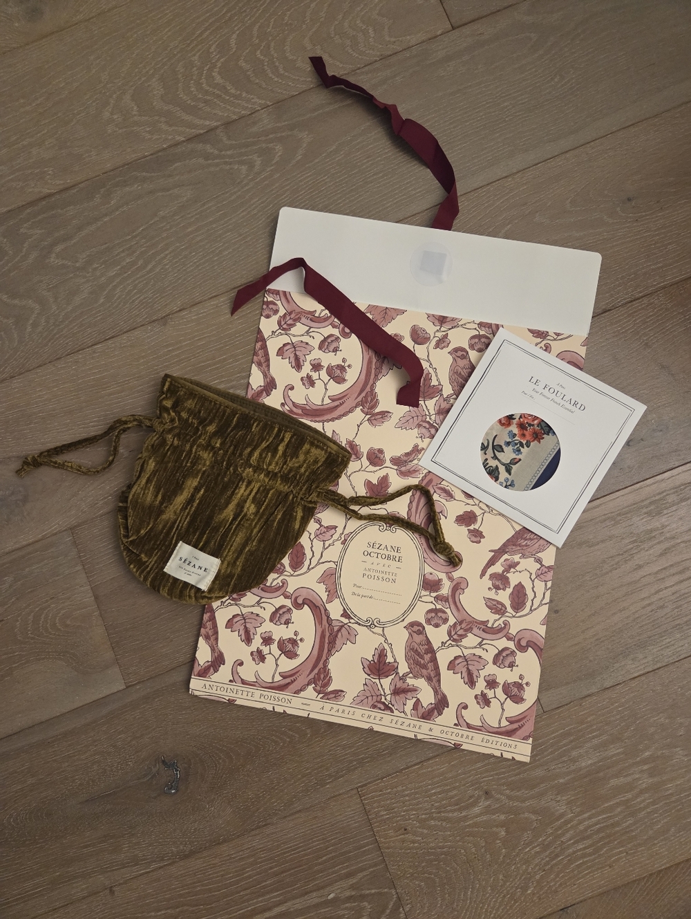 Sezane Le Foulard Scarf And Cosmetic Pouch With Gift Bag - Brand New